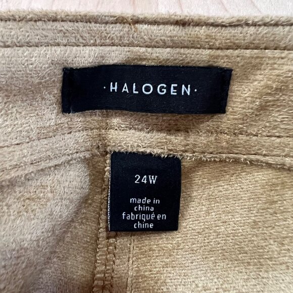 Halogen Faux Leather Pants Camel Brown Tan Size 24W NWOT - Picture 6 of 8